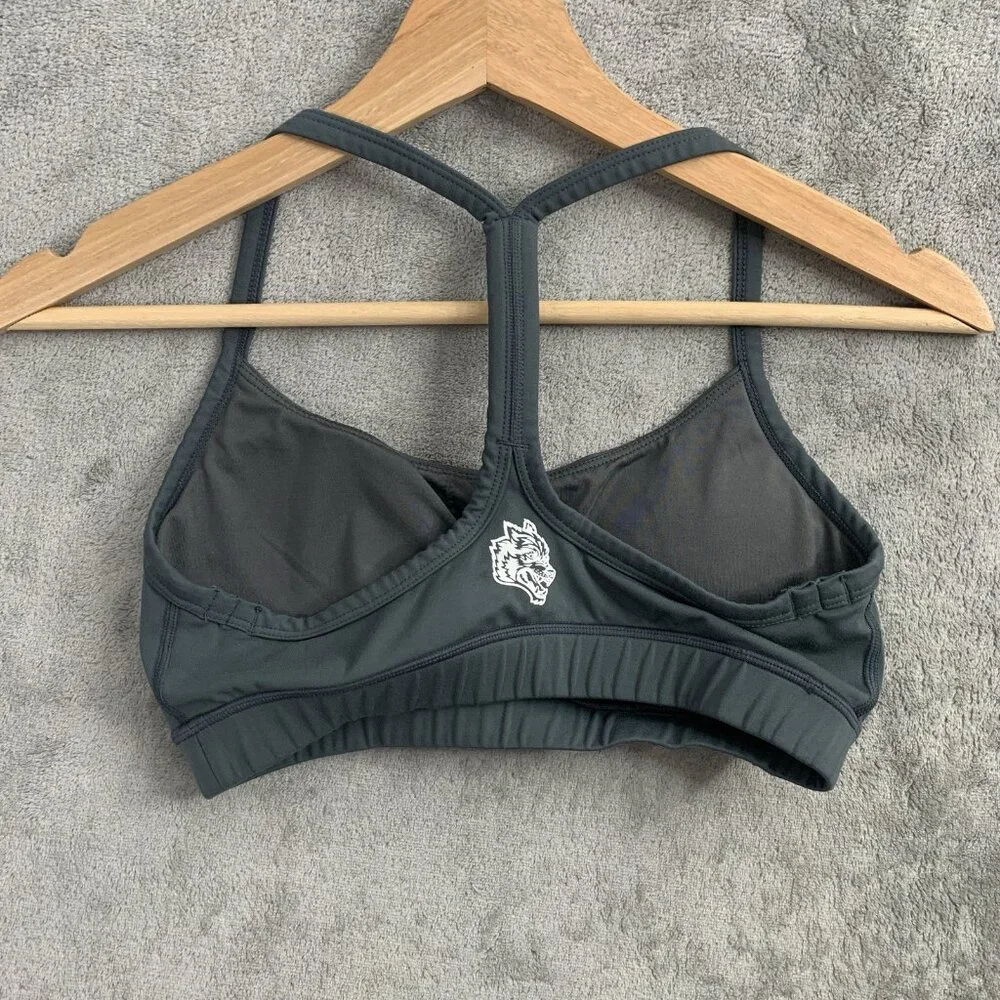 Darc Sport Sports Bra Womens Small Gray Workout Gym Athleisure Wolves Numbered - Picture 7 of 8